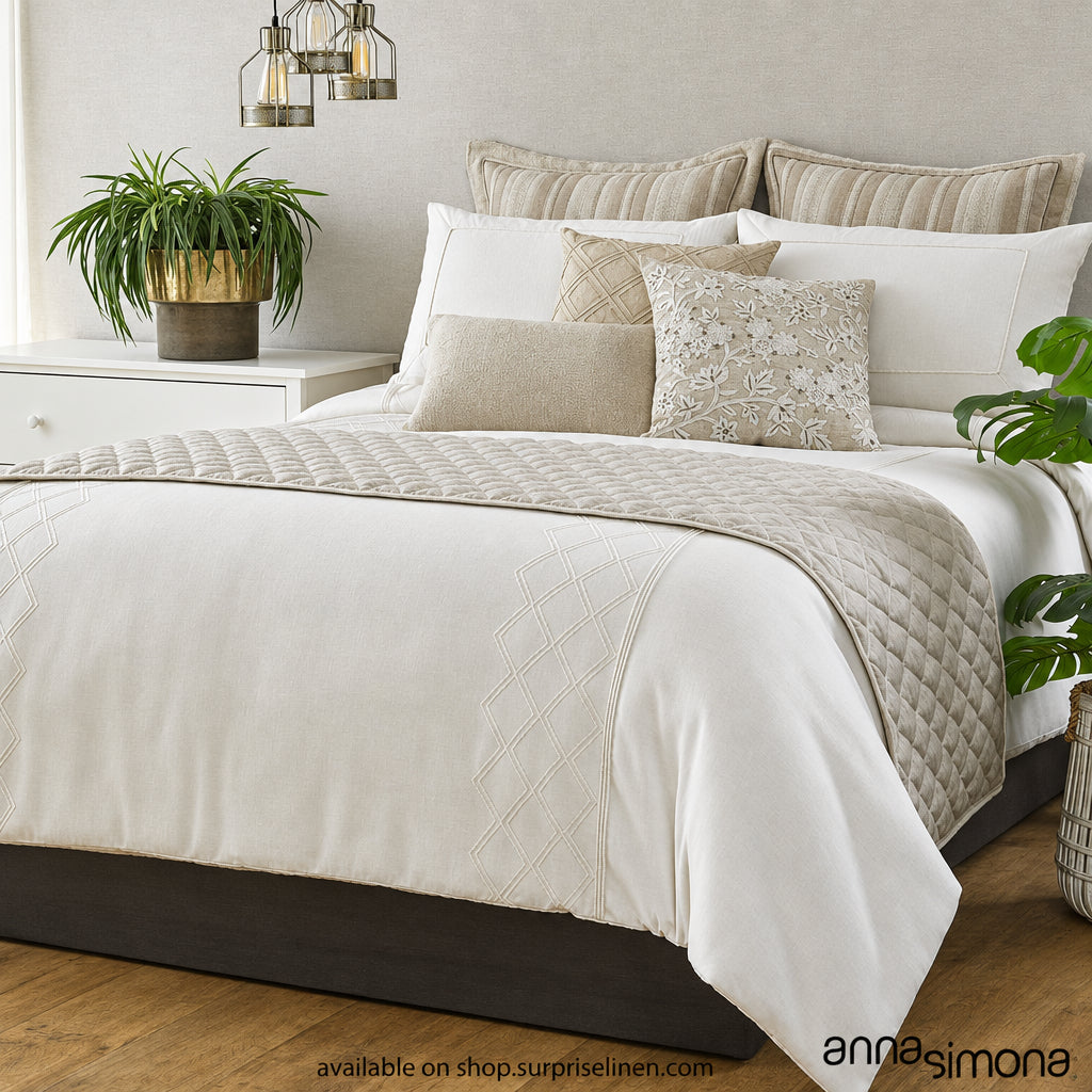 Anna Simona - Monarch 9 Pcs Duvet Ensemble Set (Off White)