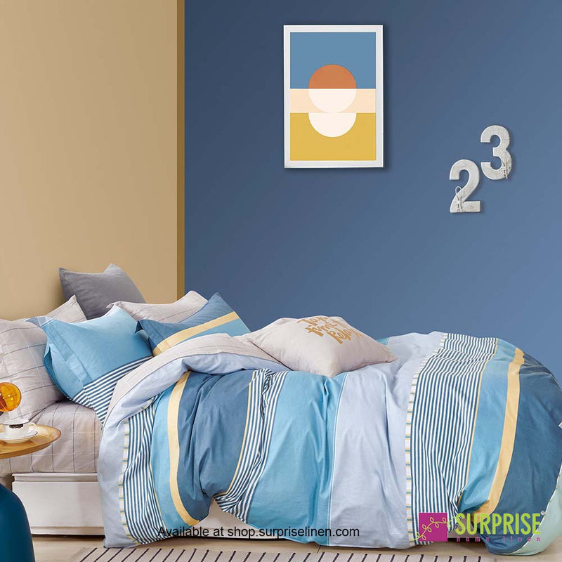 Gemine Collection by Surprise Home - Single Size 2 Pcs Bedsheet Set (Light Cyan)