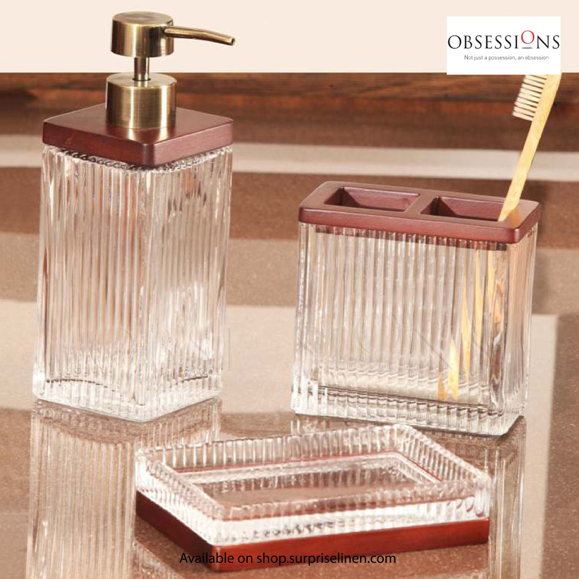 Obsessions - Prism Collection 3 Pcs Bath Set (Teak)