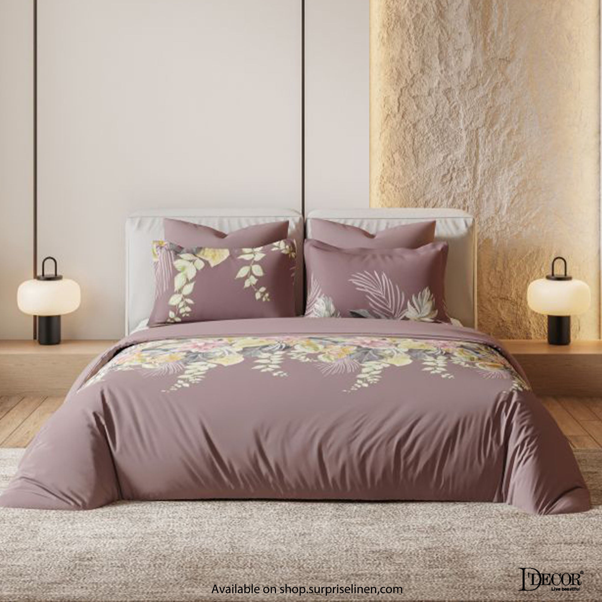 D'Decor - Esteem Collection 100% Cotton King Size 3 Pcs Bedsheet Set (Amora)