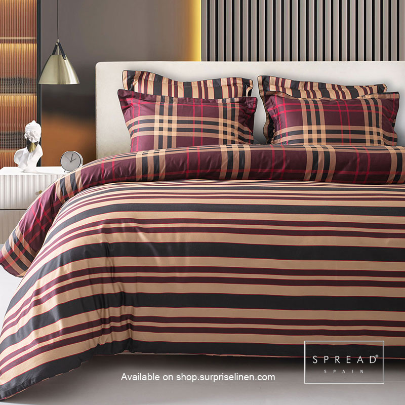 Spread Spain - Spring Summer Collection 500 Thread Count Cotton 3 Pcs Bedsheet Set (Stripes)