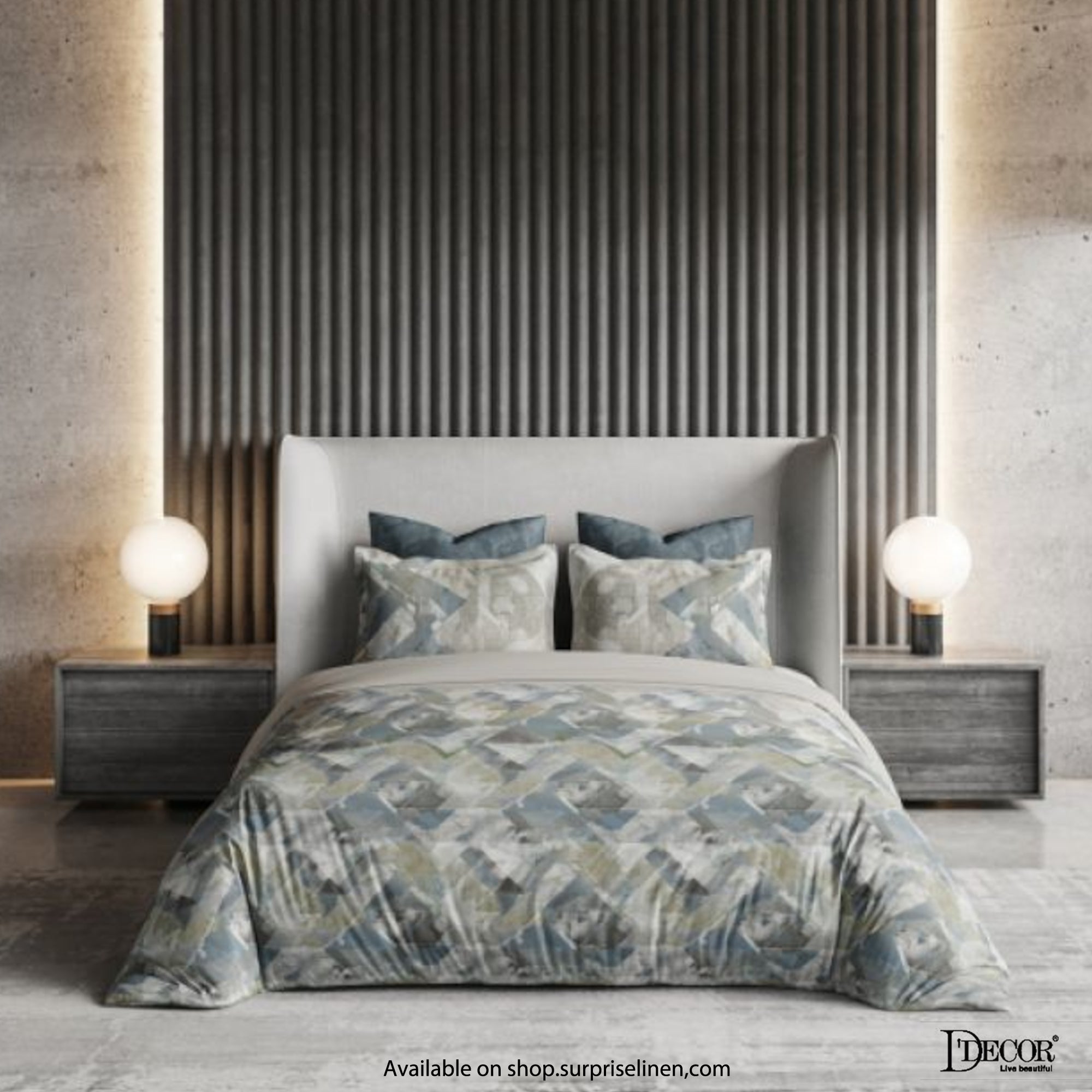 D'Decor- Premier Collection 100% Cotton Crystal King Size Bed Sheet Set