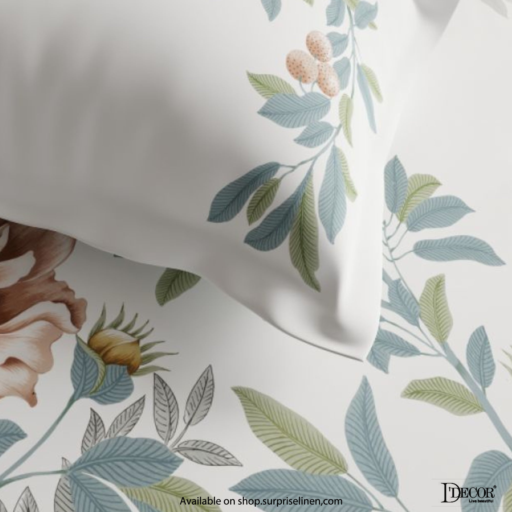 D'Decor- Premier Collection 100% Cotton Floral Heaven King Size Bed Sheet Set