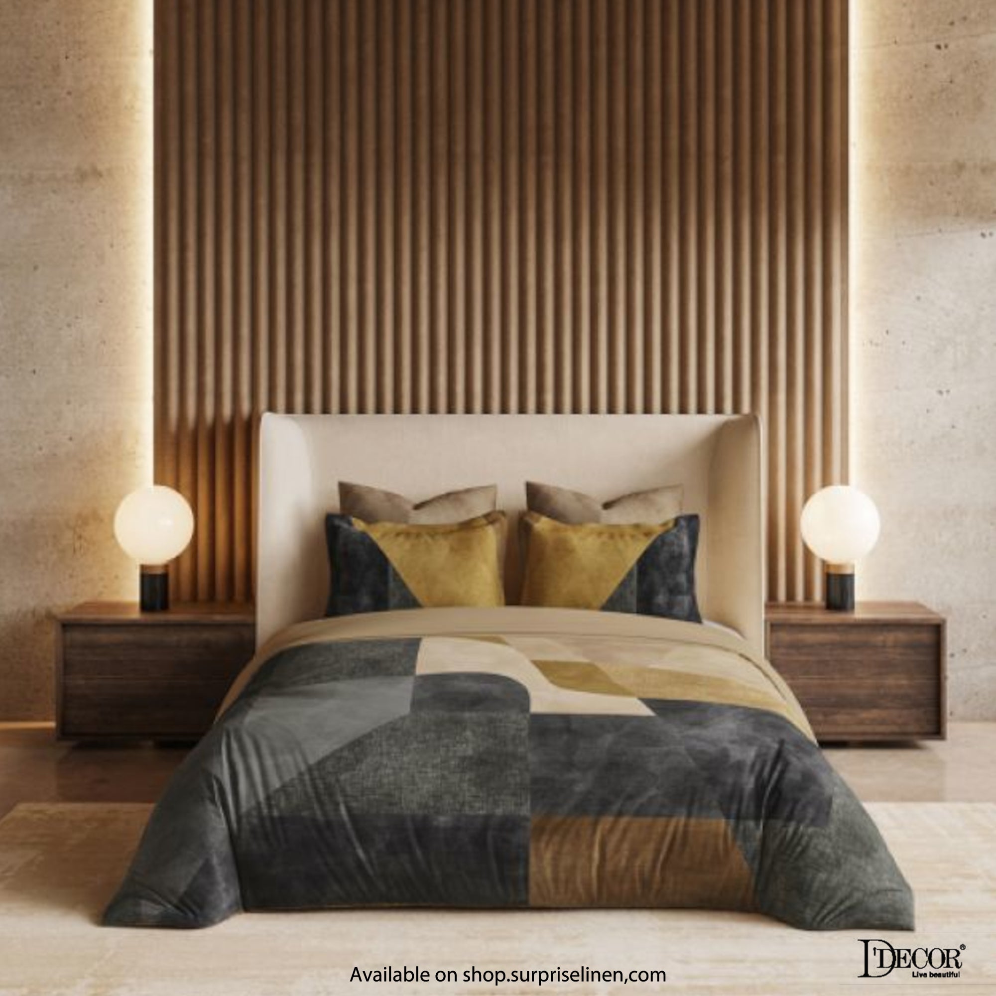 D'Decor- Premier Collection 100% Cotton Modern Edges King Size Bed Sheet Set