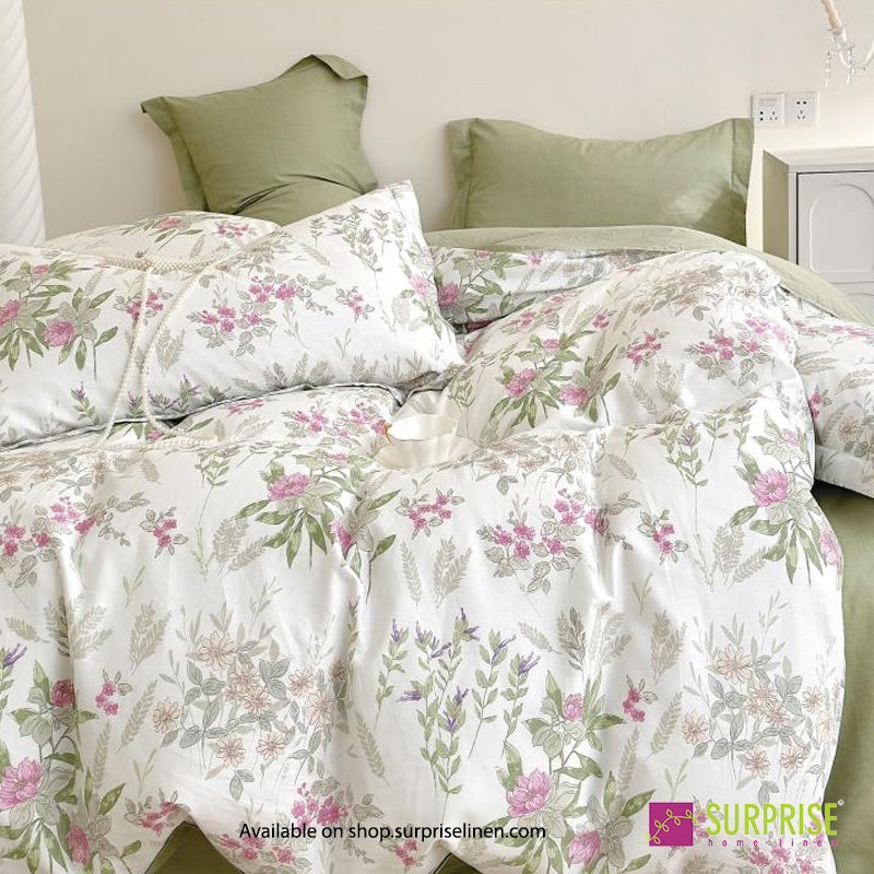Surprise Home - Hues Sage Wildflower Garden Bedsheet Set