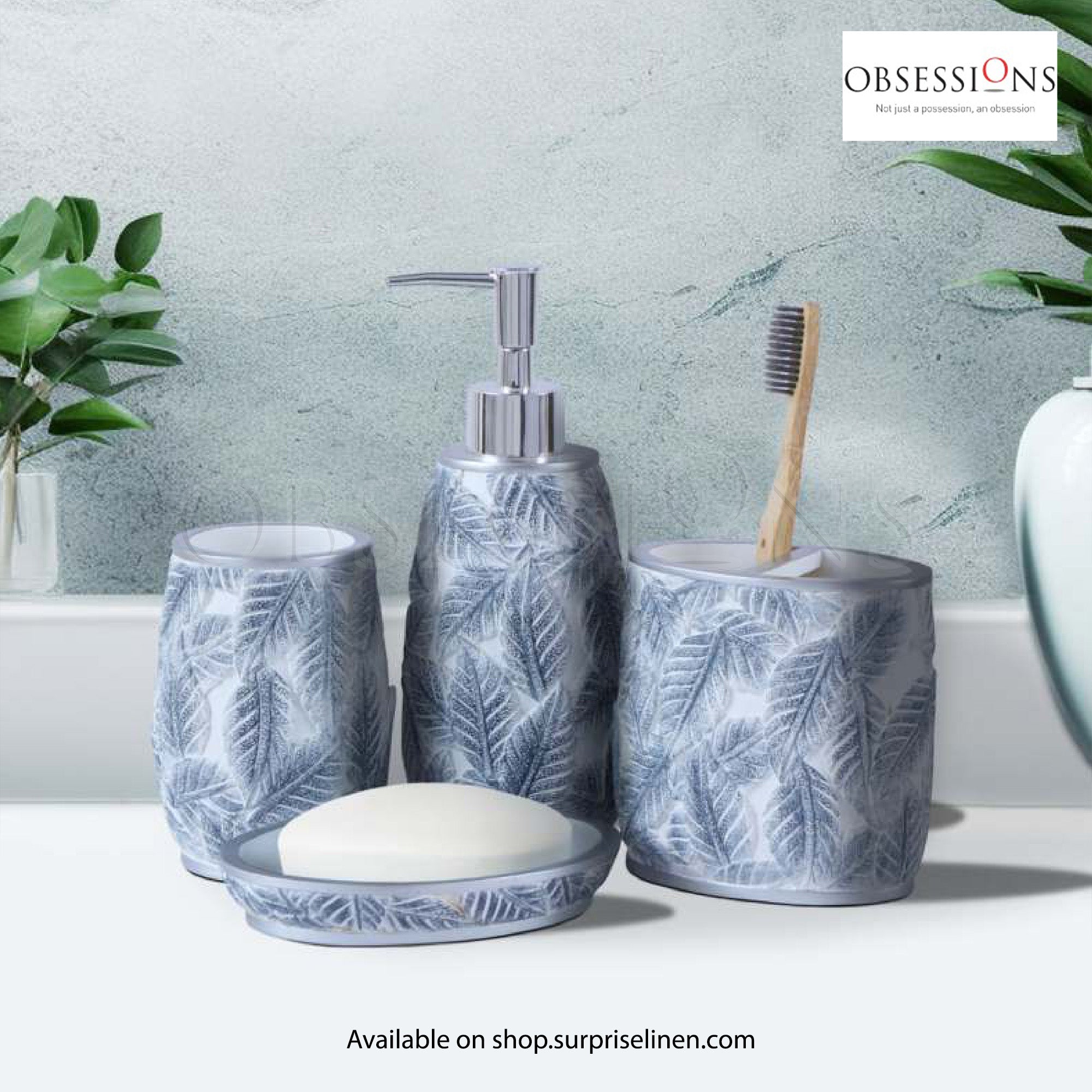 Obsessions - Alvina Collection Luxury Bathroom Accessory Set (Grey)