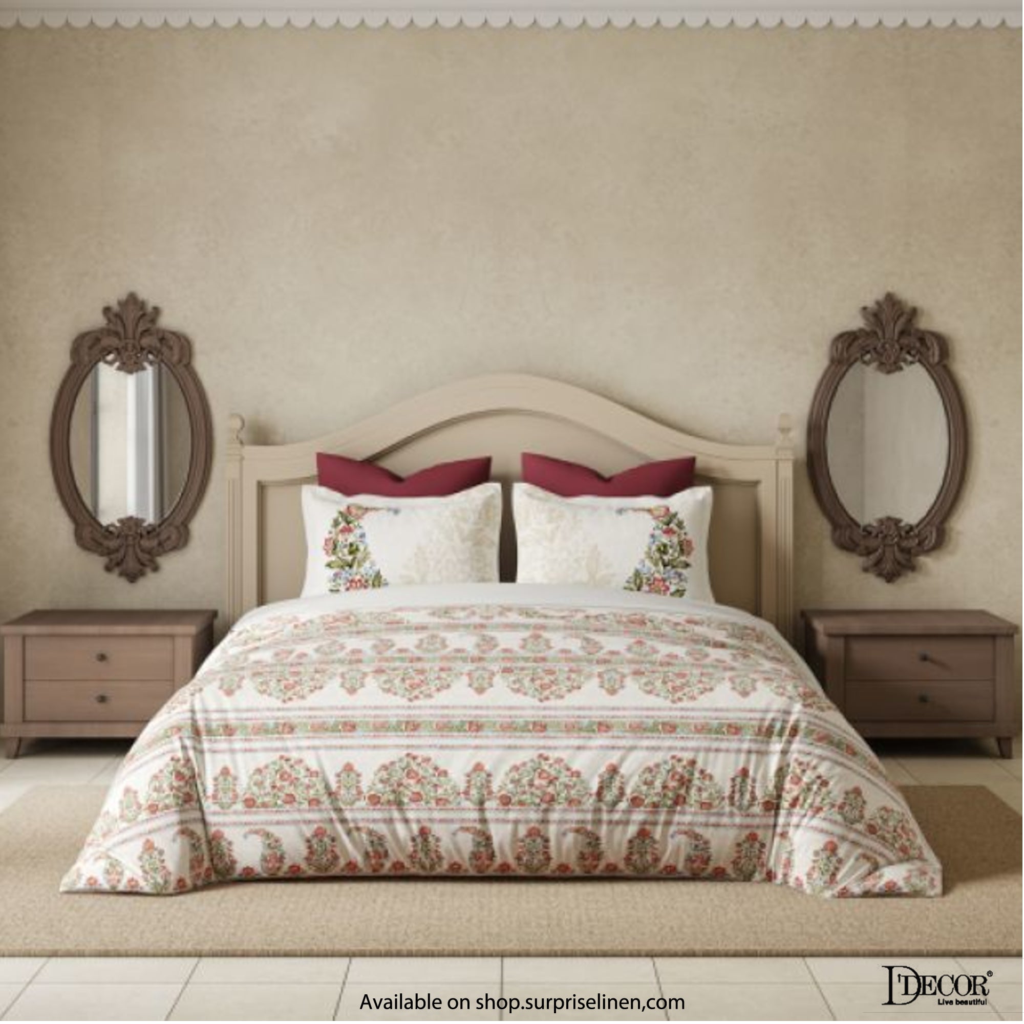 D'Decor- Virasat Collection 100% Cotton Adna King Size Bed Sheet Set