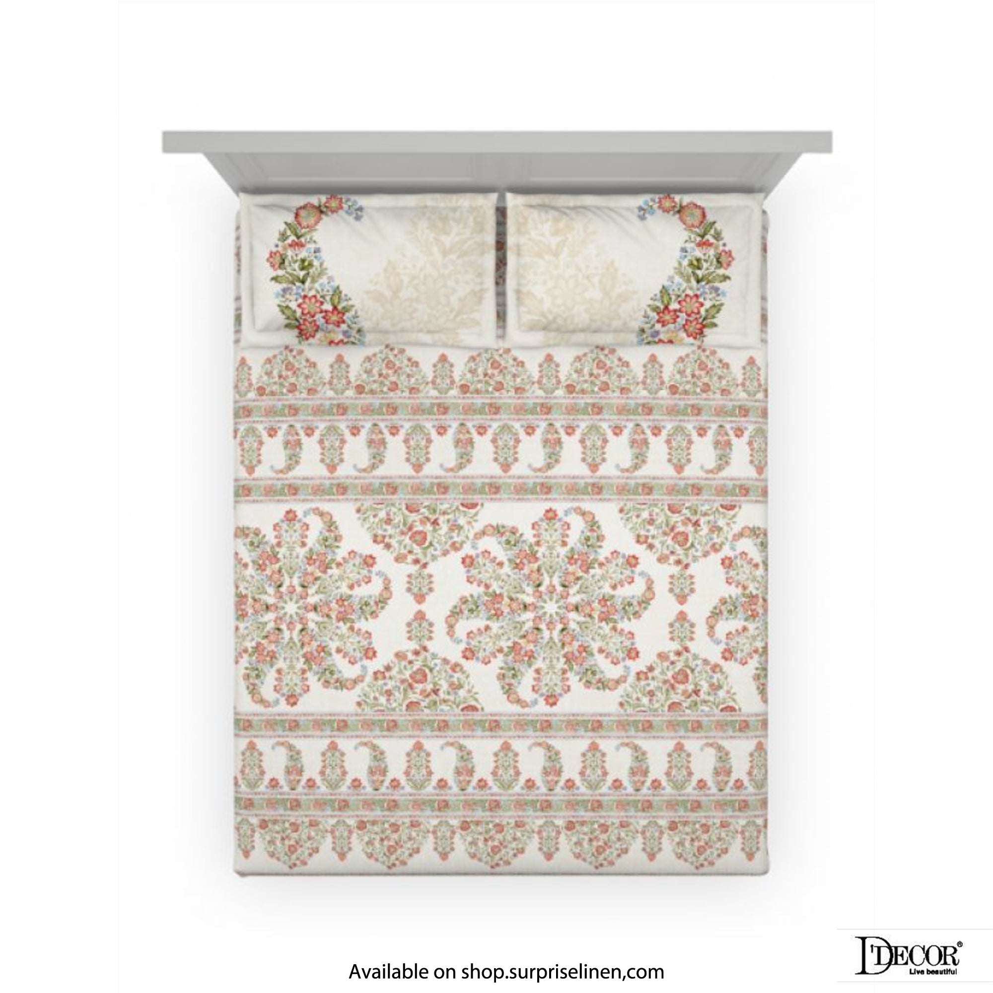 D'Decor- Virasat Collection 100% Cotton Adna King Size Bed Sheet Set