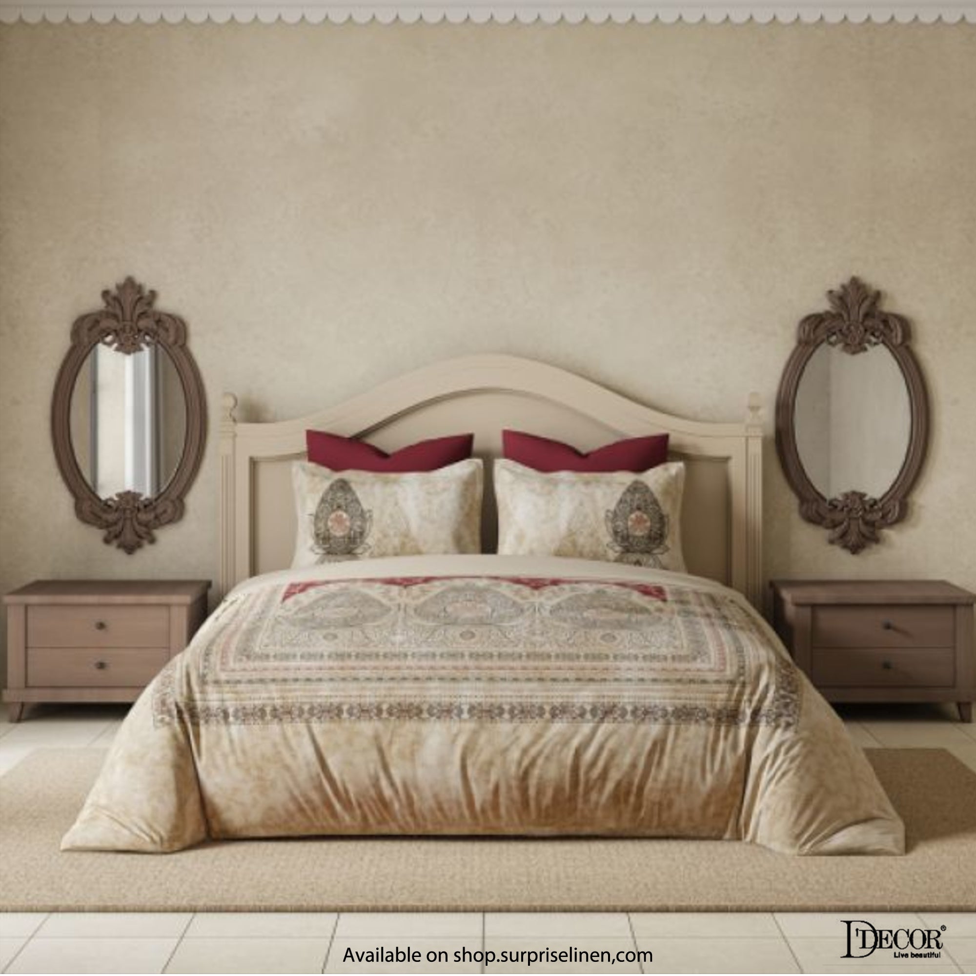 D'Decor- Virasat Collection 100% Cotton Glory King Size Bed Sheet Set