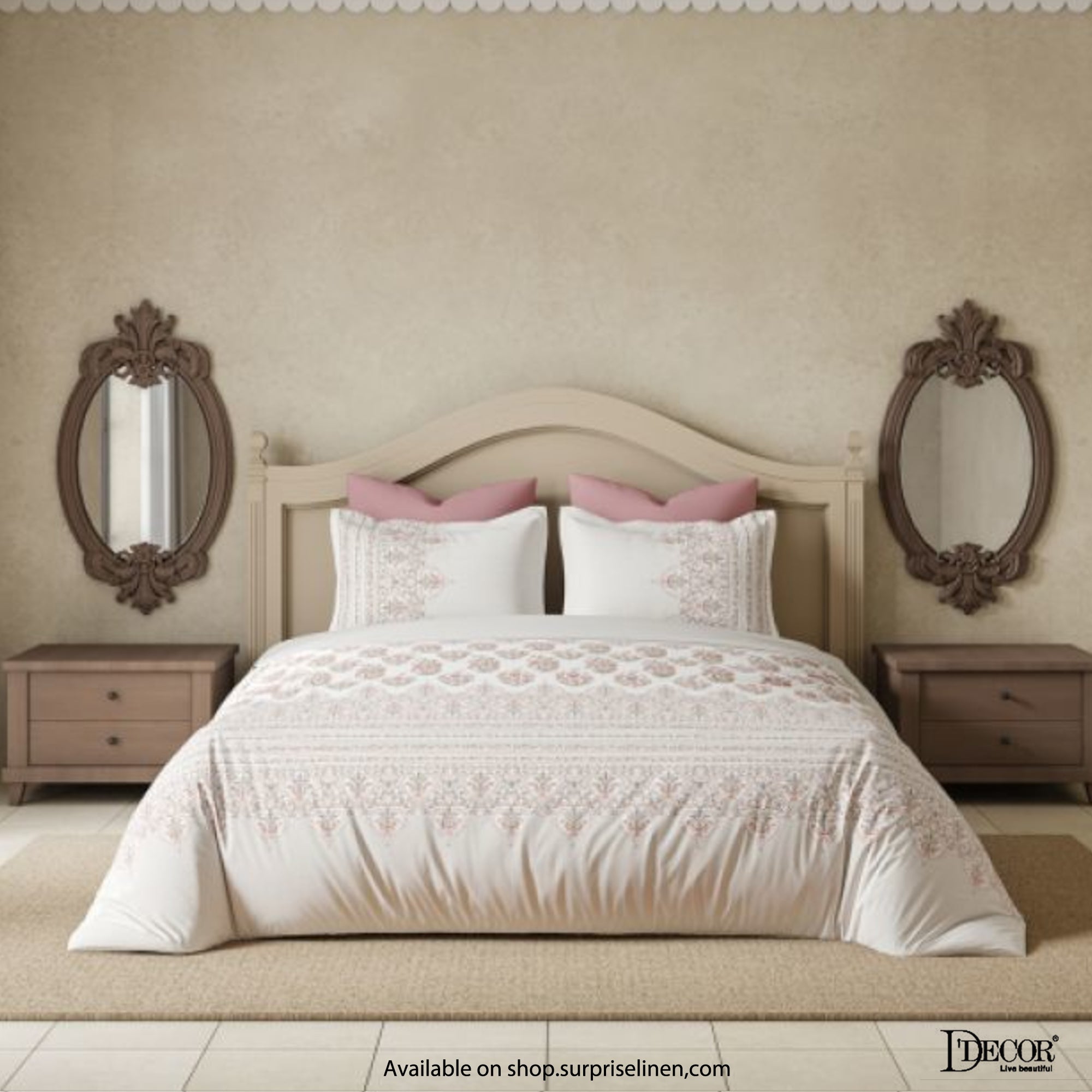D'Decor- Virasat Collection 100% Cotton Jenna King Size Bed Sheet Set