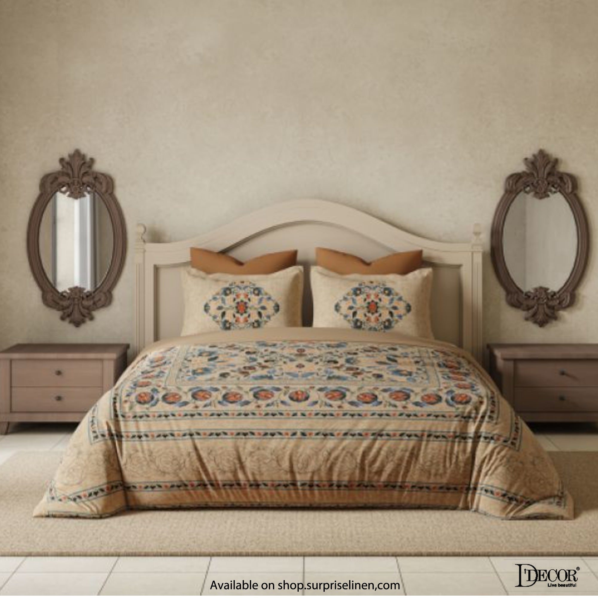 D'Decor- Virasat Collection 100% Cotton Vivacia King Size Bed Sheet Set