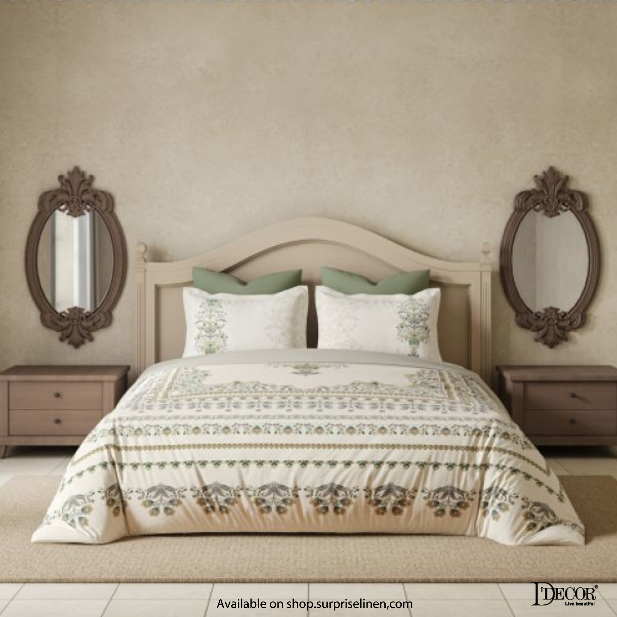 D'Decor- Virasat Collection 100% Cotton Eliza King Size Bed Sheet Set