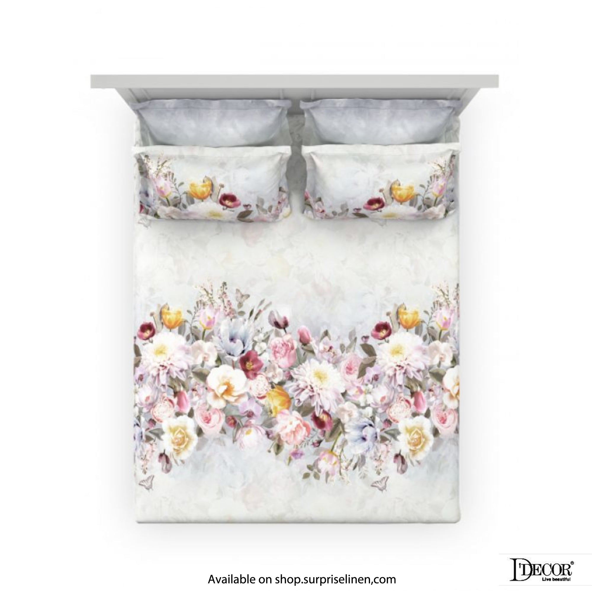 D'Decor- English Garden Collection 100% Cotton Ivy King Size Bed Sheet Set