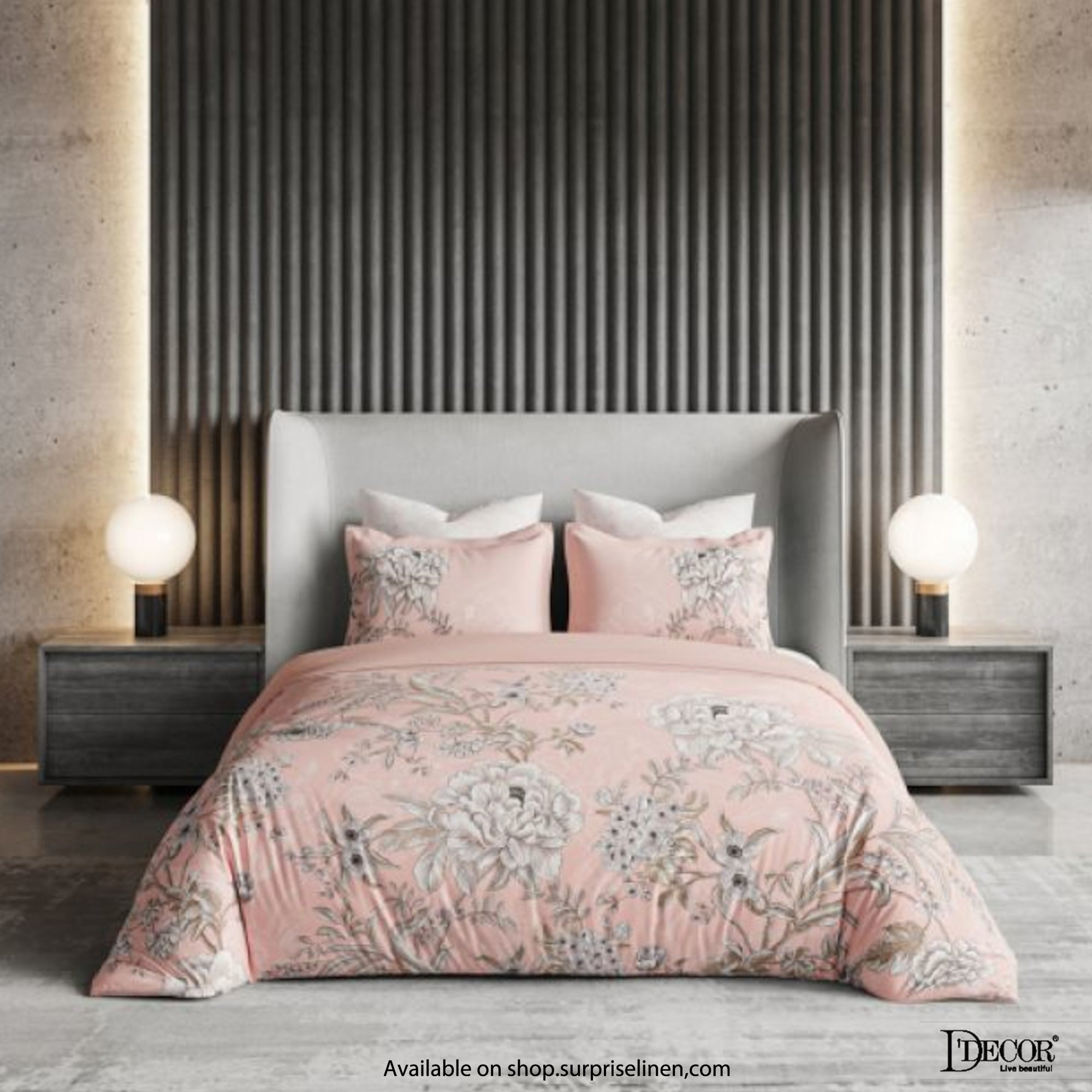 D'Decor- Premier Collection 100% Cotton Chic Botanica King Size Bed Sheet Set