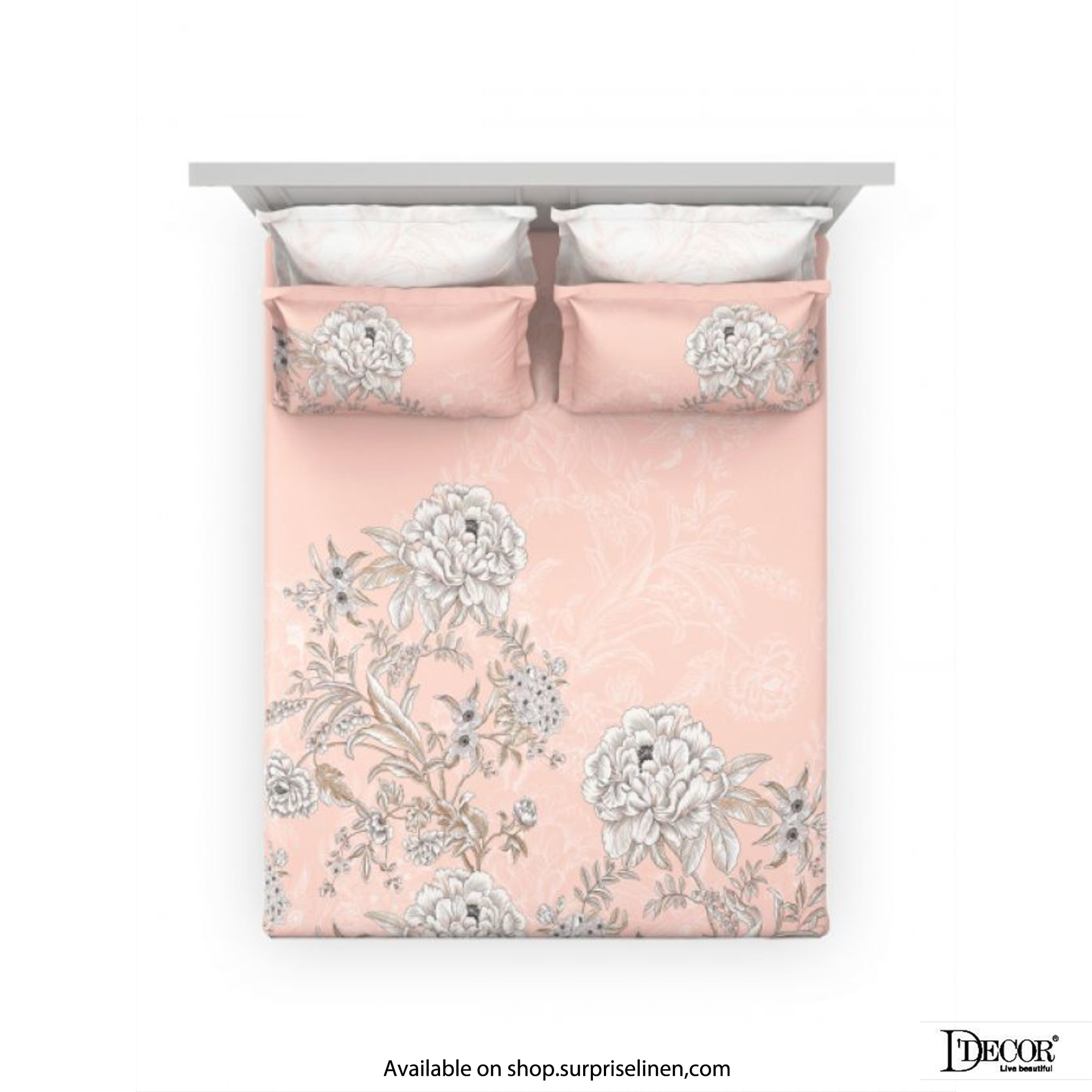 D'Decor- Premier Collection 100% Cotton Chic Botanica King Size Bed Sheet Set