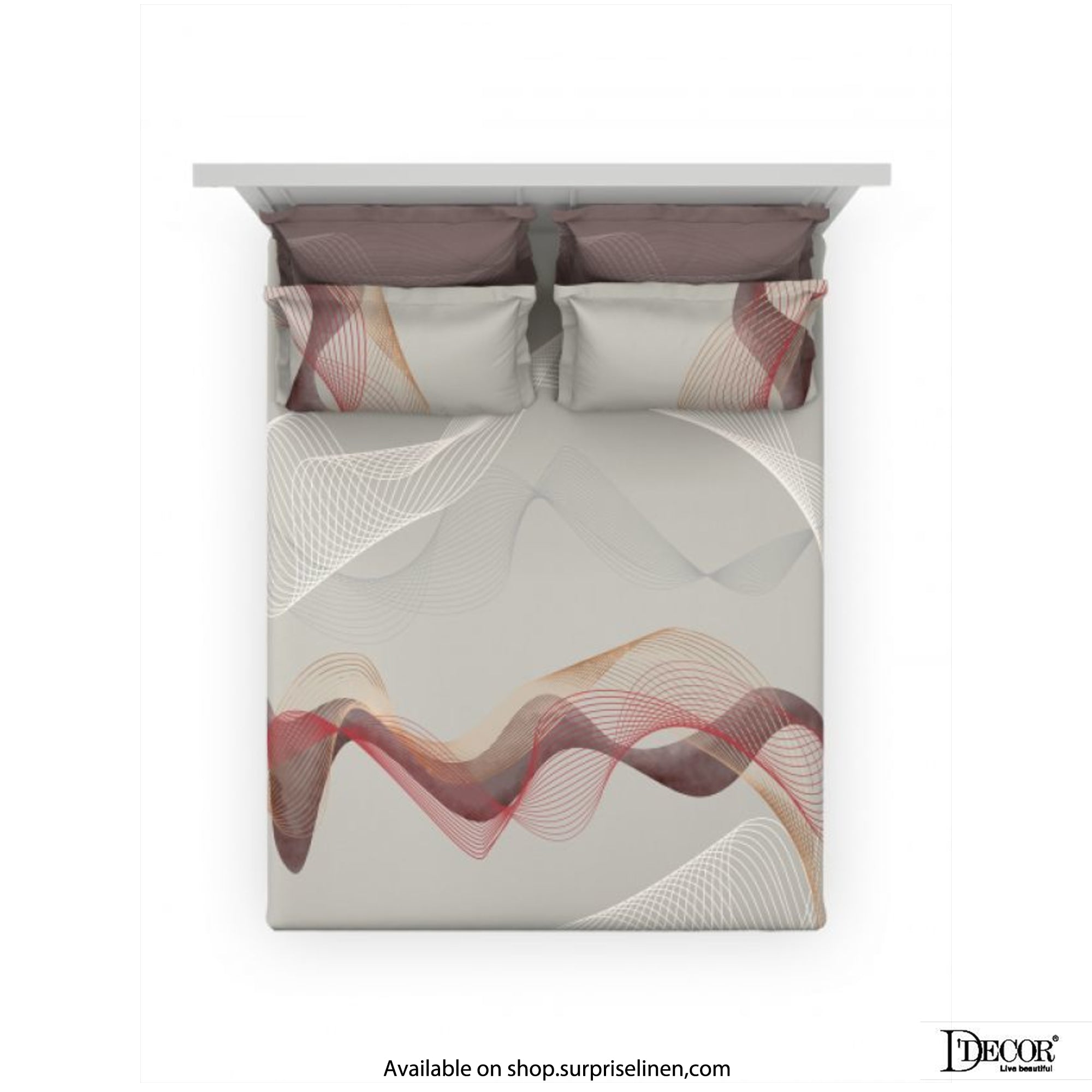 D'Decor- Premier Collection 100% Cotton Ripple Nexus King Size Bed Sheet Set