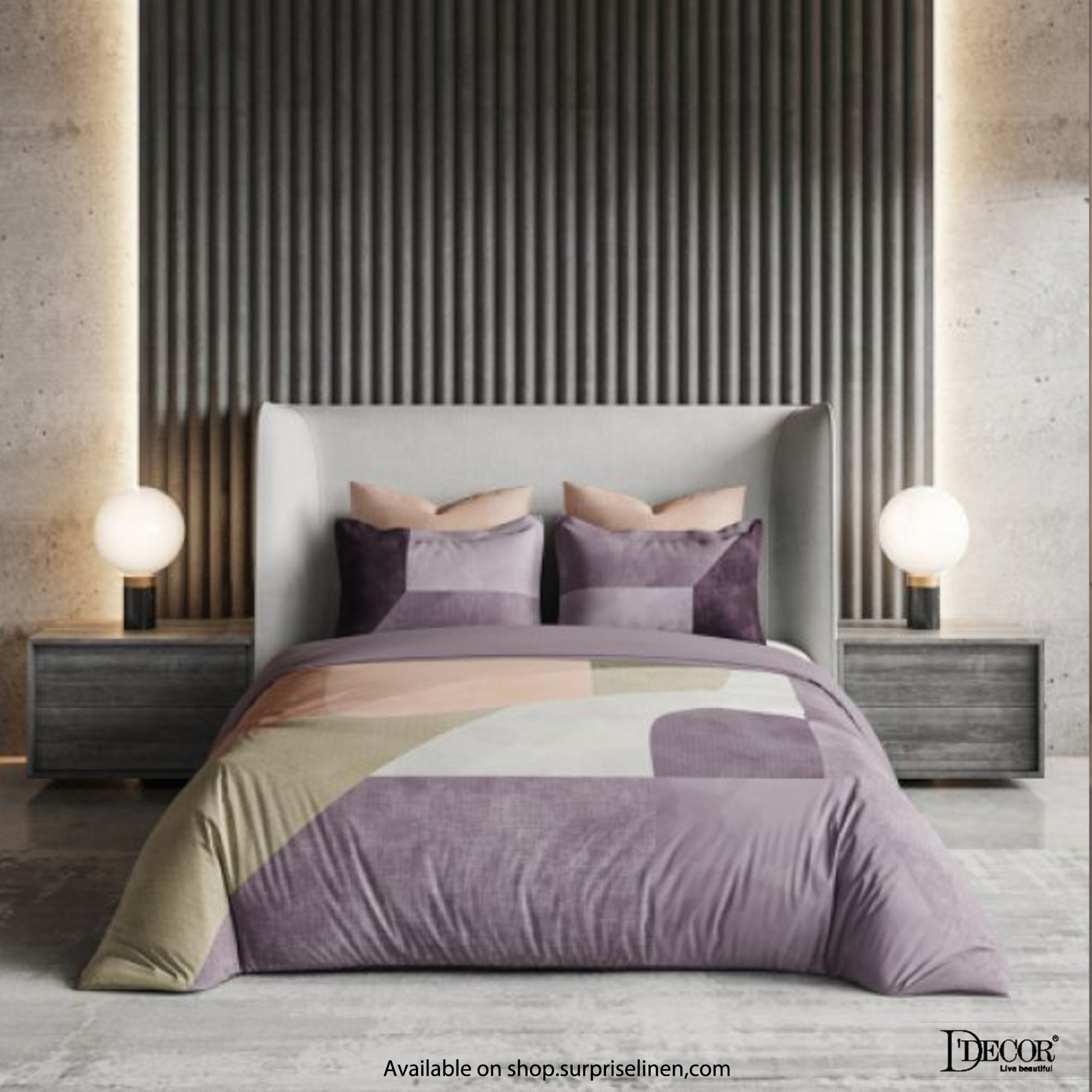D'Decor- Premier Collection 100% Cotton Grainbold King Size Bed Sheet Set