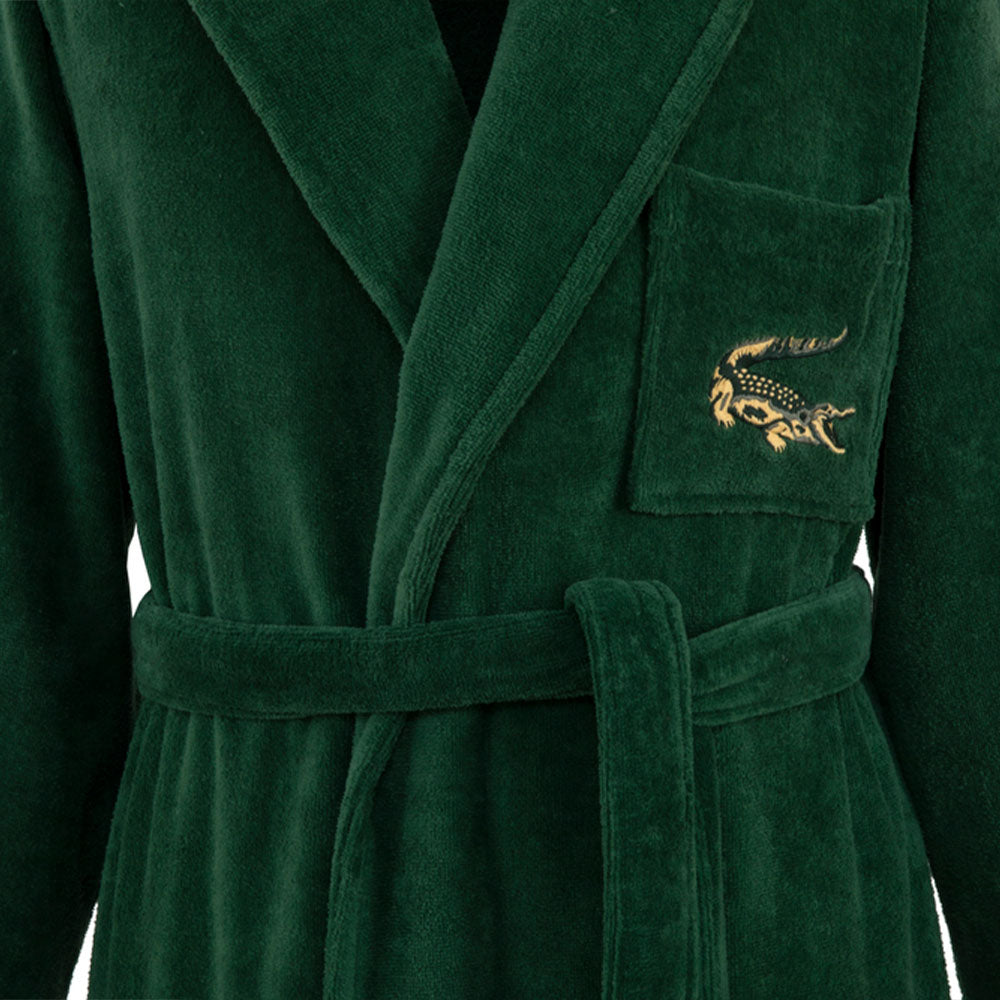 Lacoste - Rene 400 GSM 100% Organic Cotton Bathrobe (Vert)