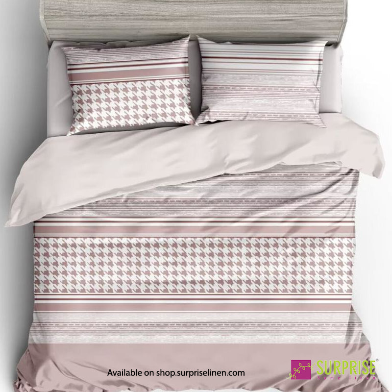 Surprise Home - Essenze Luxe Collection Ivory Mosaic Digital 100% Cotton 3 Pcs Bedsheet Set (Ivory)