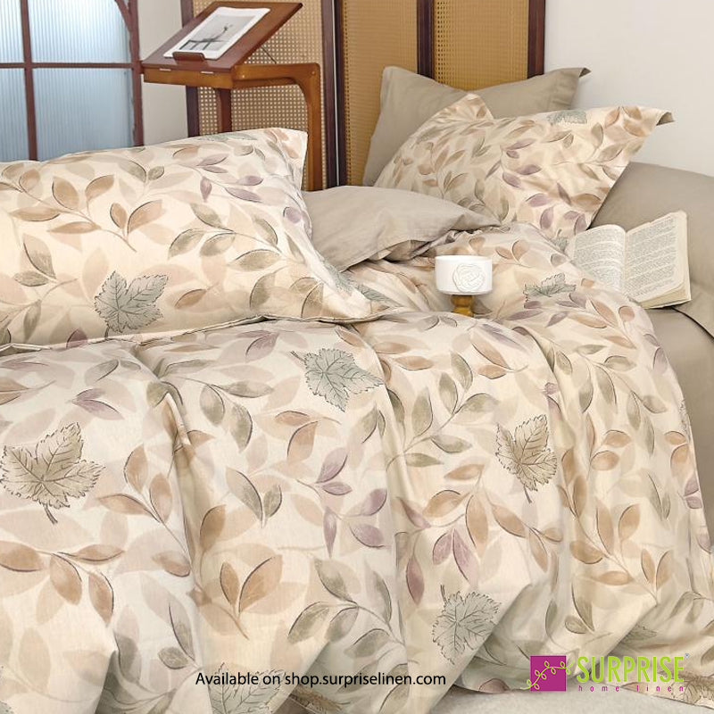 Surprise Home - Hues Sand Botanical Drift Bedsheet Set