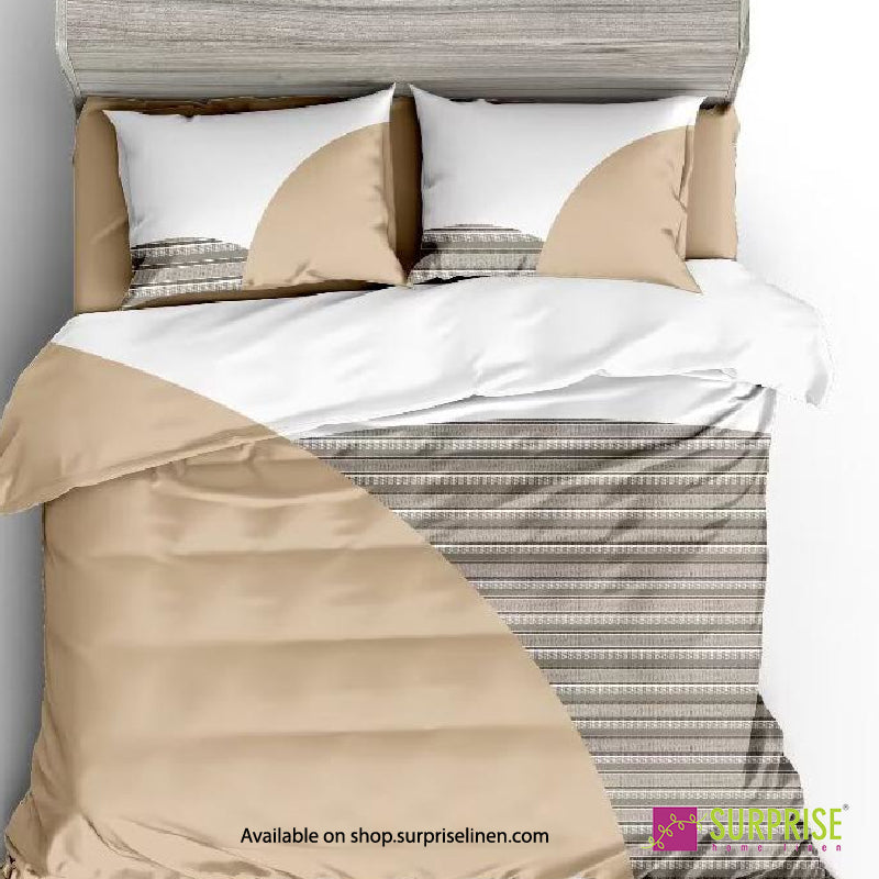 Surprise Home - Essenze Luxe Collection Indigo Folk Digital 100% Cotton 3 Pcs Bedsheet Set (Dusty Blue)