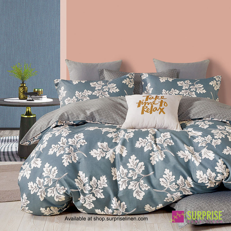 New Melange Collection by Surprise Home - 300 x 300 cms Mega Super King Size 3 Pcs Bedsheet Set in 100% Pure Cotton Fabric (Graphite)