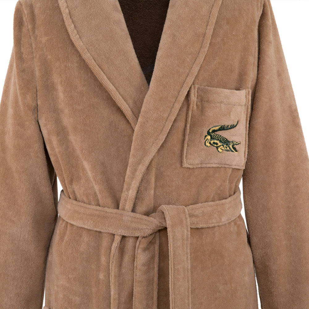 Lacoste - Rene 400 GSM 100% Organic Cotton Bathrobe (Cookie)