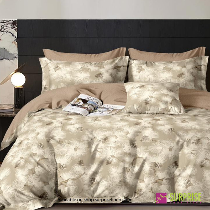Surprise Home - Hues Champagne Fan Leaf Bedsheet Set