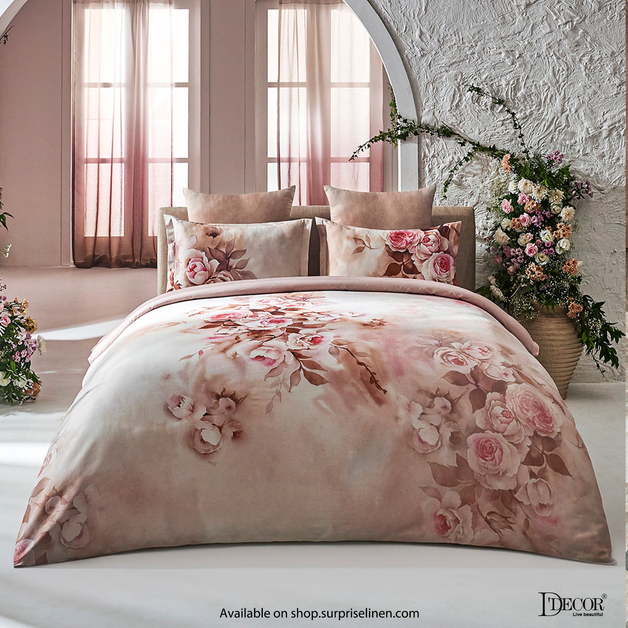 D'Decor - Fleur Collection Pink Charm Bed Sheet Set