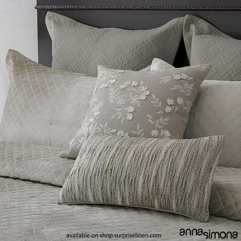 Anna Simona - Zeal 7 Pcs Velvet Bedcover Set (Stone)