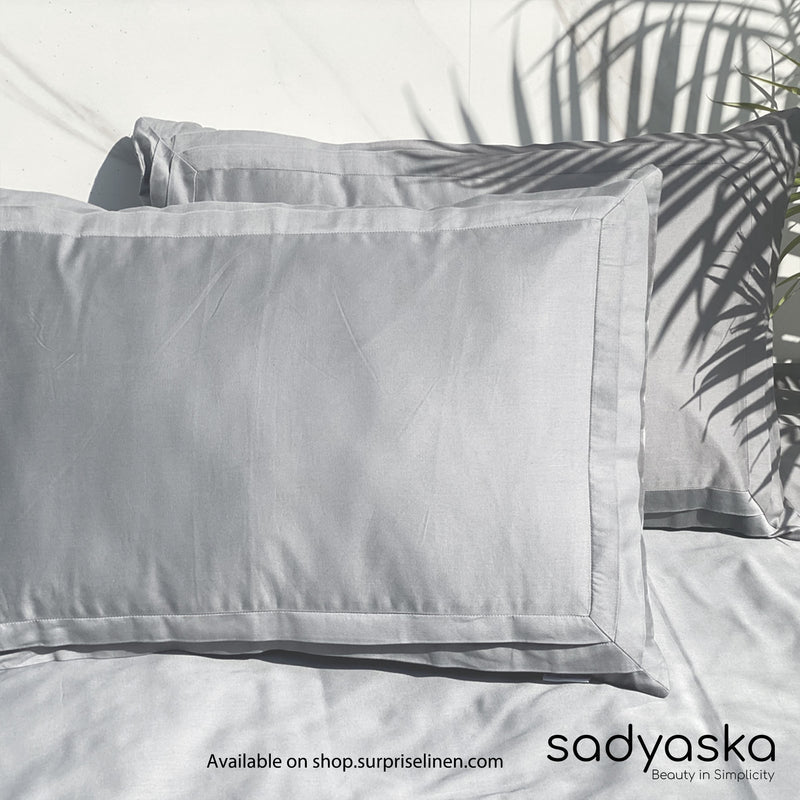 Sadyaska - Tri-Pleat Collection 300 TC Cotton Satin Bedsheet Set (Slate)