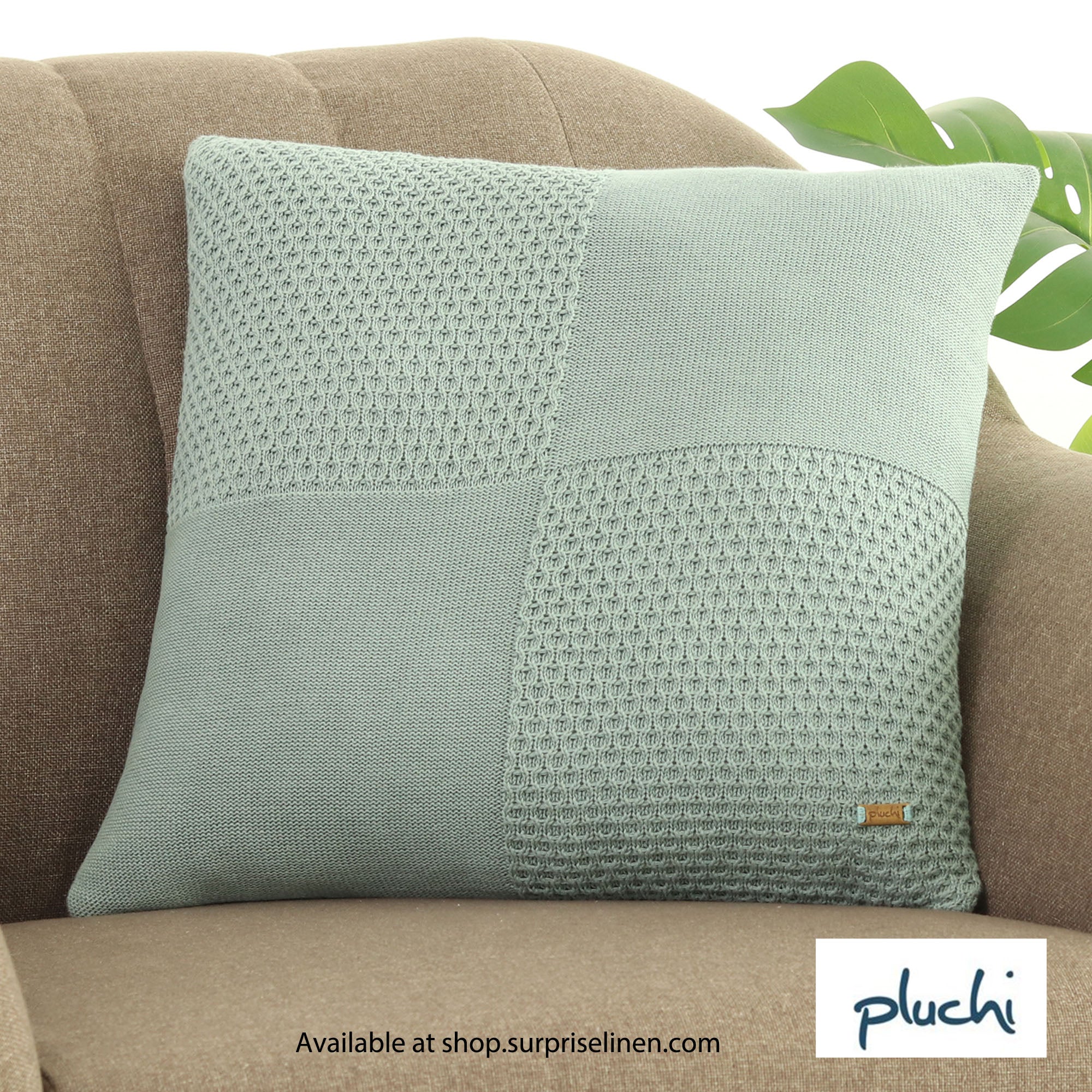 Pluchi - Kelly Fusion 100% Premium Cotton Cushion Cover (Dull Blue)