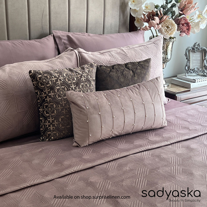 Sadyaska - Bonito Velvet Bedspread Set (Onion Pink)