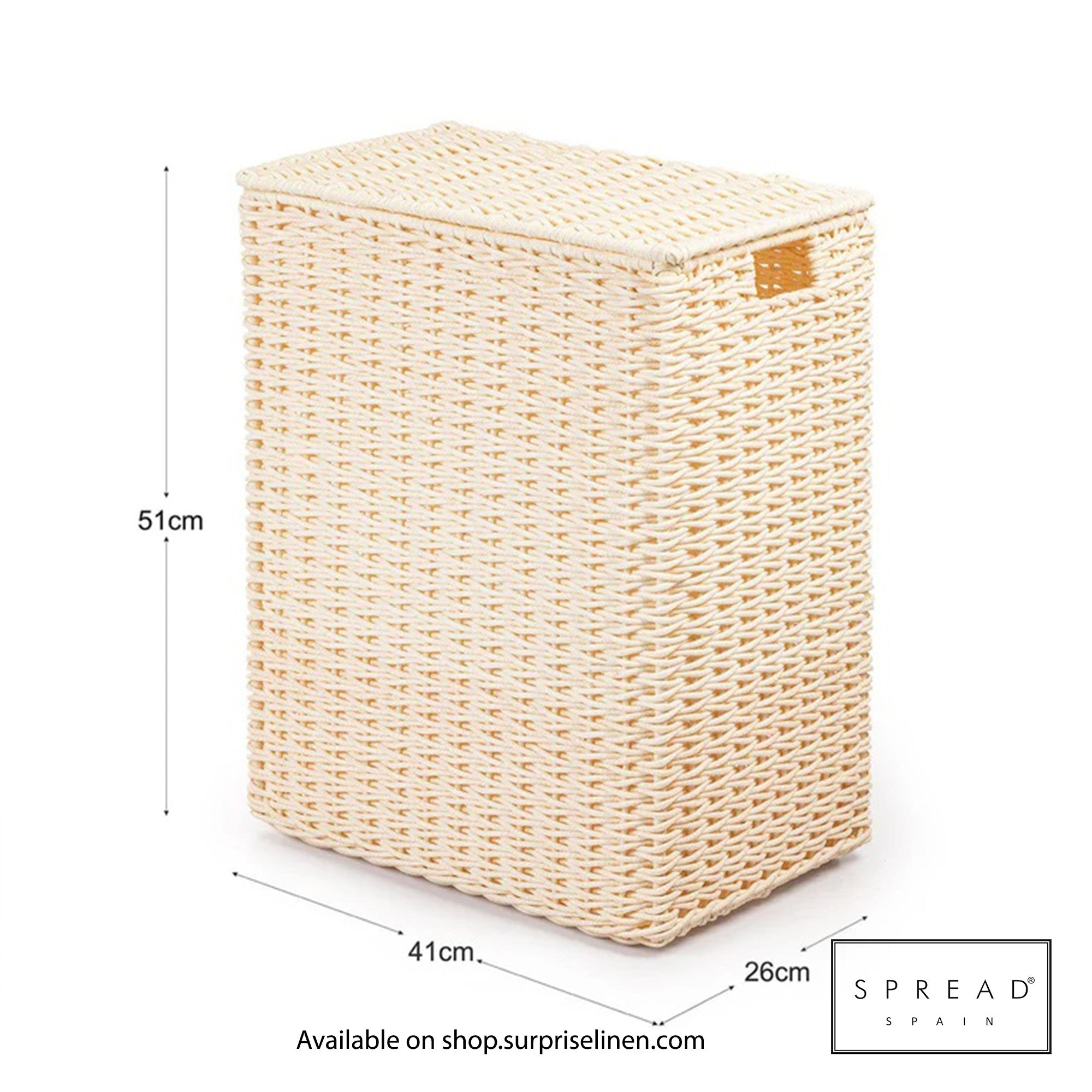 Spread Spain - Waterproof & Moisture Proof Synthetic Rattan Weaves Laundry Hamper (Off White)