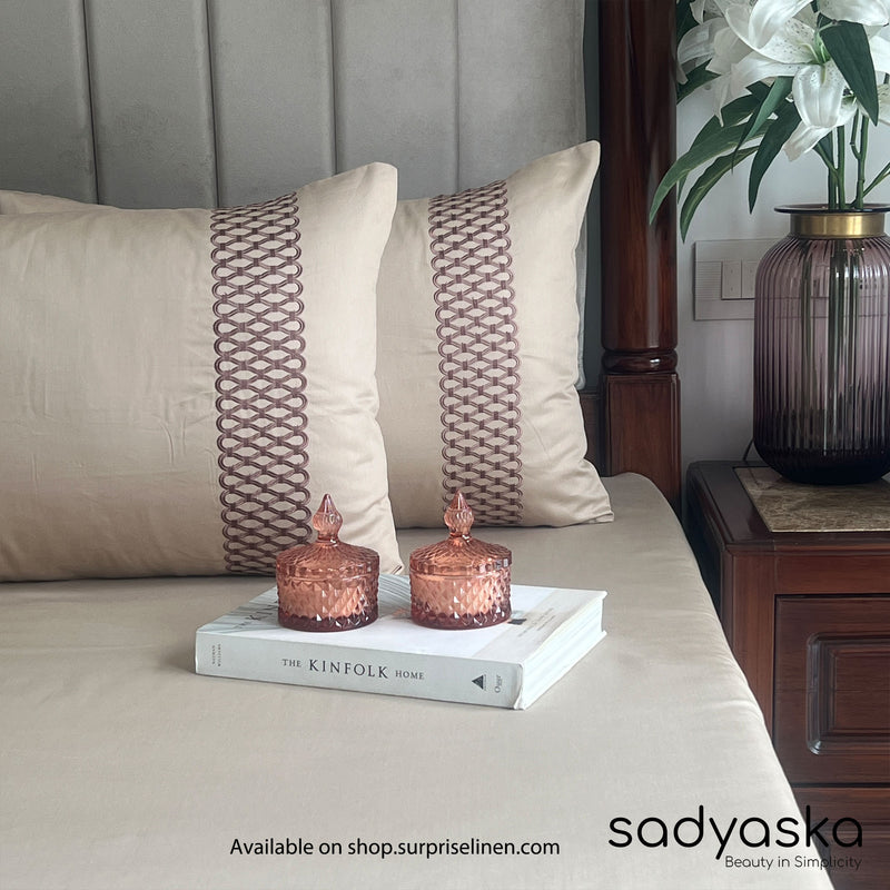 Sadyaska - Lisse Collection Cotton Rich 3 Pcs Bedsheet Set (Sand)