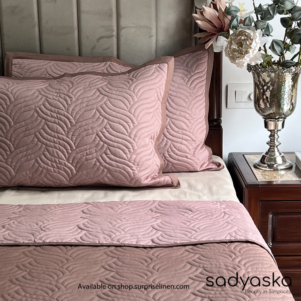 Sadyaska - Comber Brandy Rose Cotton Rich Reversible Bedspread Set (Old Rose)