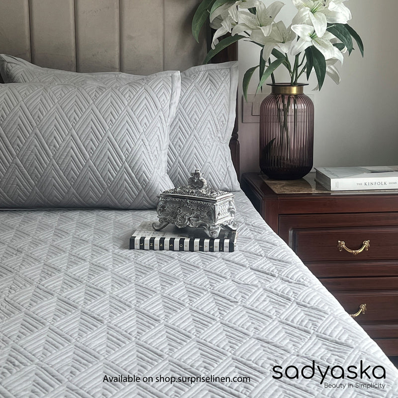 Sadyaska - Vogue Cotton Reversible Bedspread Set (Sandstone Grey)