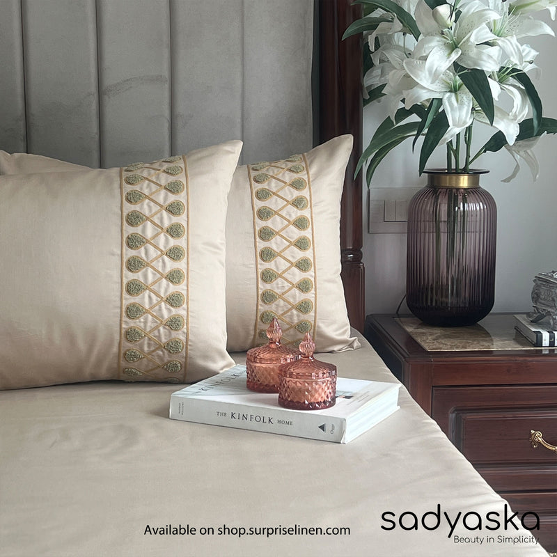 Sadyaska - Zenith Collection Cotton Rich 3 Pcs Bedsheet Set (Sand)