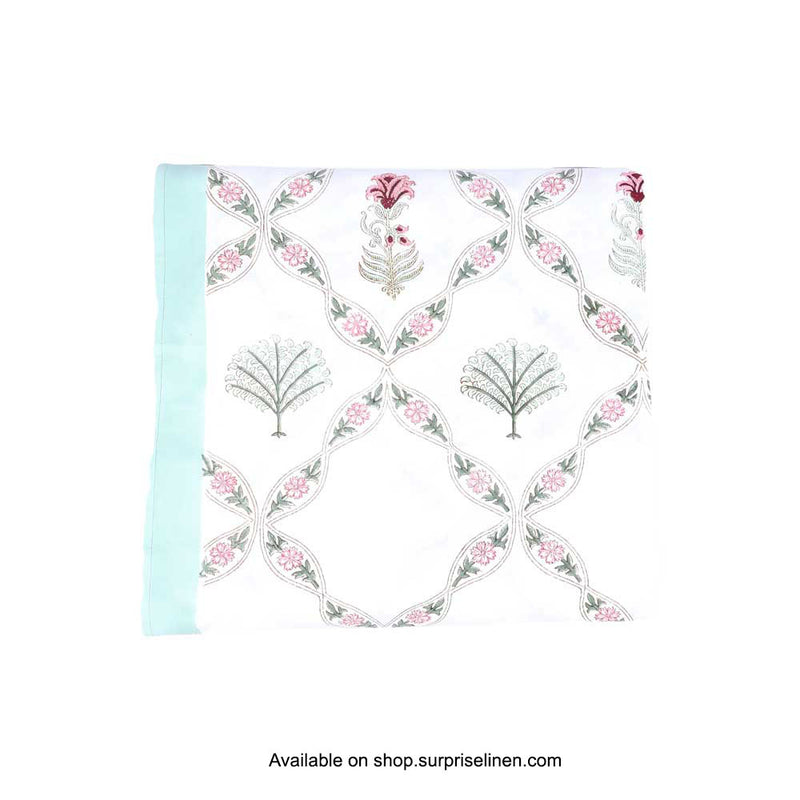 Surprise Home - Etonner Block Print Collection 300 TC Cotton Dandelion Green Bedsheet Set