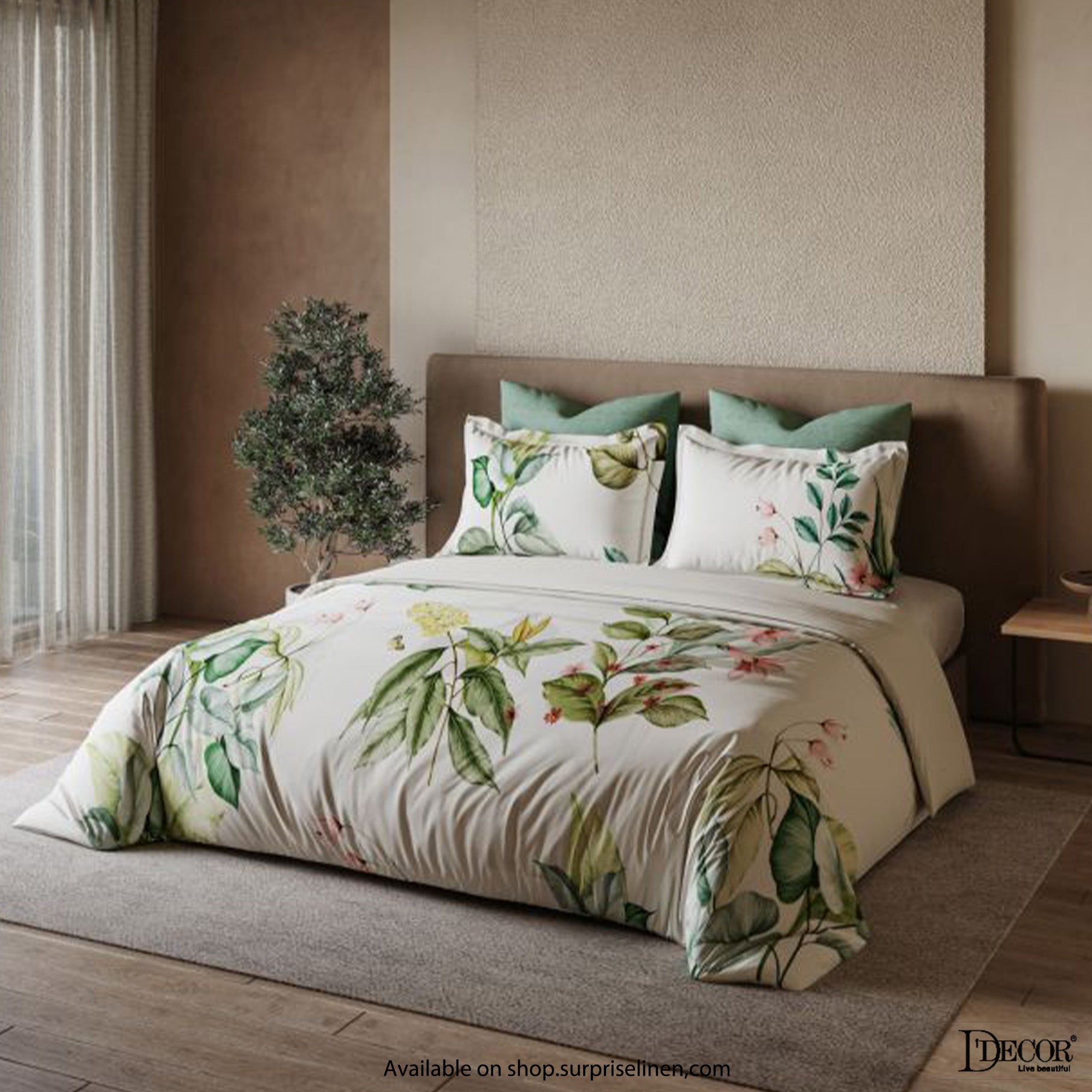 D'Decor - The Orion Collection 100% Cotton 5 Pcs King Size Bedsheet Set (Amazonia)