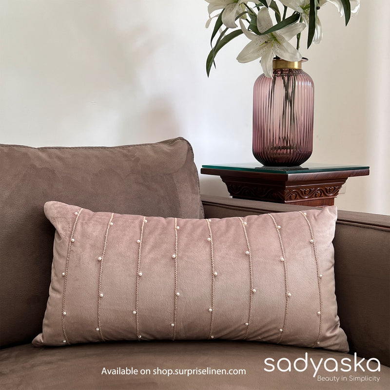 Sadyaska - Decorative Twinkle Velvet Cushion Cover (Onion Pink)