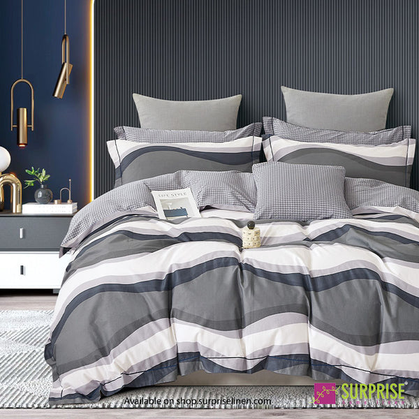 Luxury Essentials By Surprise Home - Decor Collection 400TC Organic Cotton 3 Pcs Super King Size Bedsheet (Grey)
