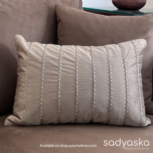 Sadyaska - Decorative Velvet Cushion Cover (Skylight Silver)