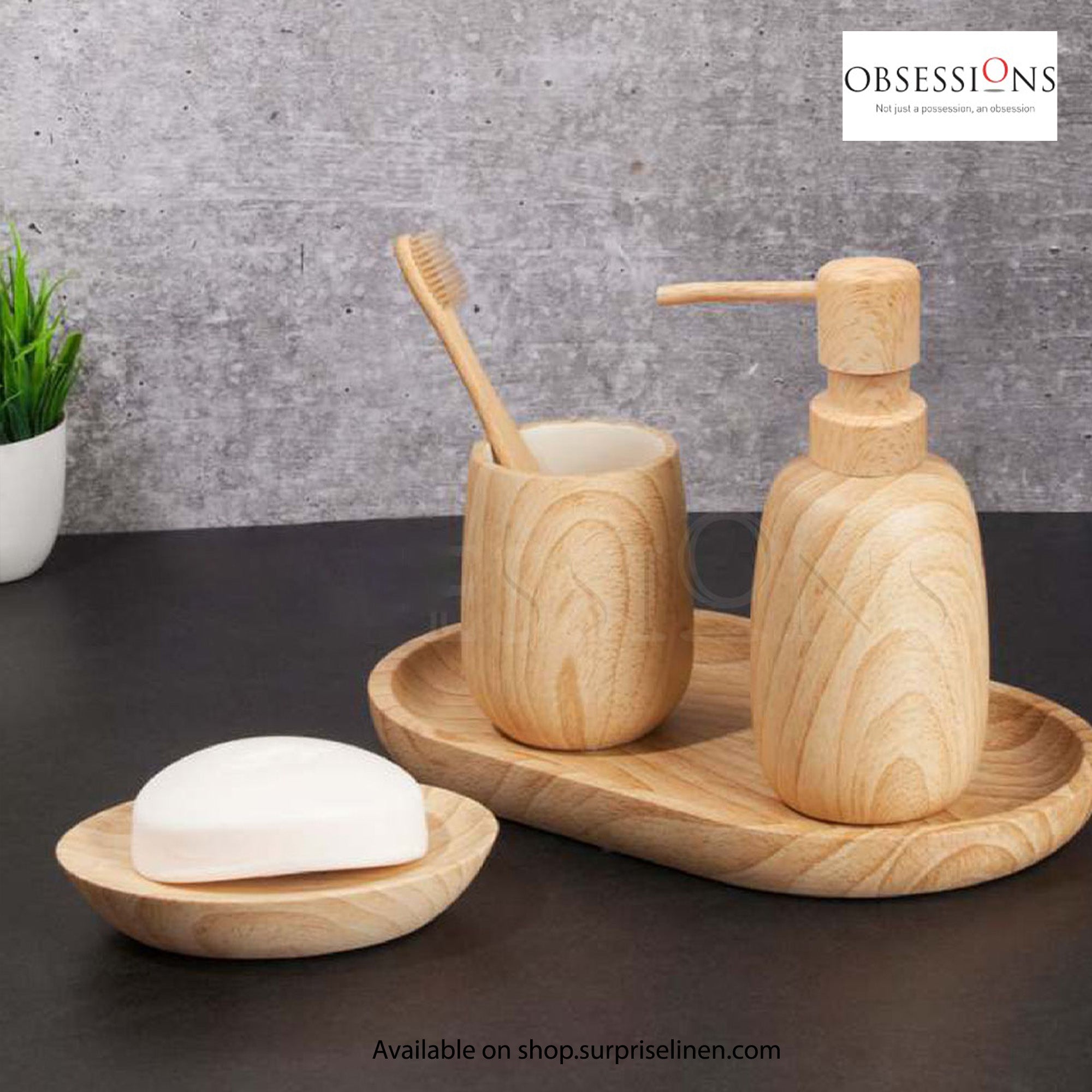 Obsessions - Azure 4 Pcs Bath Set (Wood)