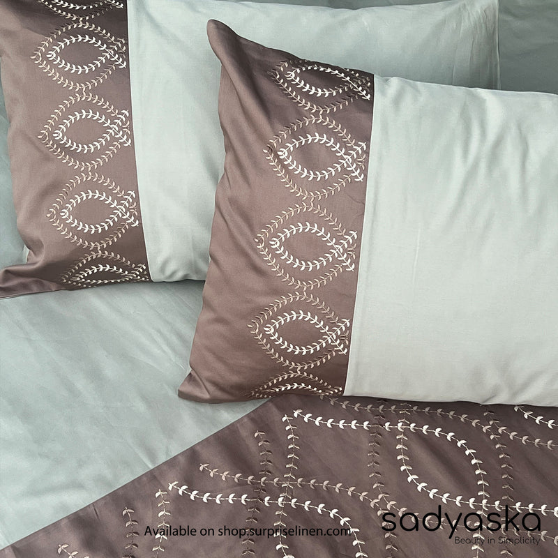 Sadyaska - Exon Collection 300 TC Cotton Satin Bedsheet Set (Sage Green)