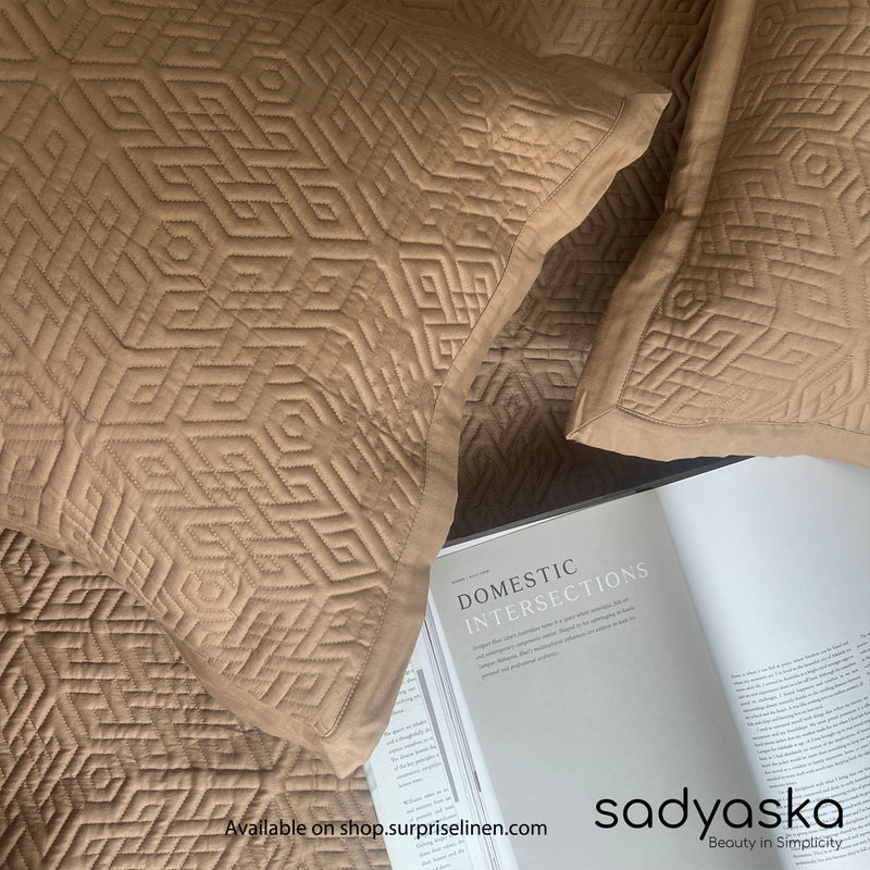 Sadyaska - Gallant Cotton Reversible Bedspread Set (Hazel Beige)