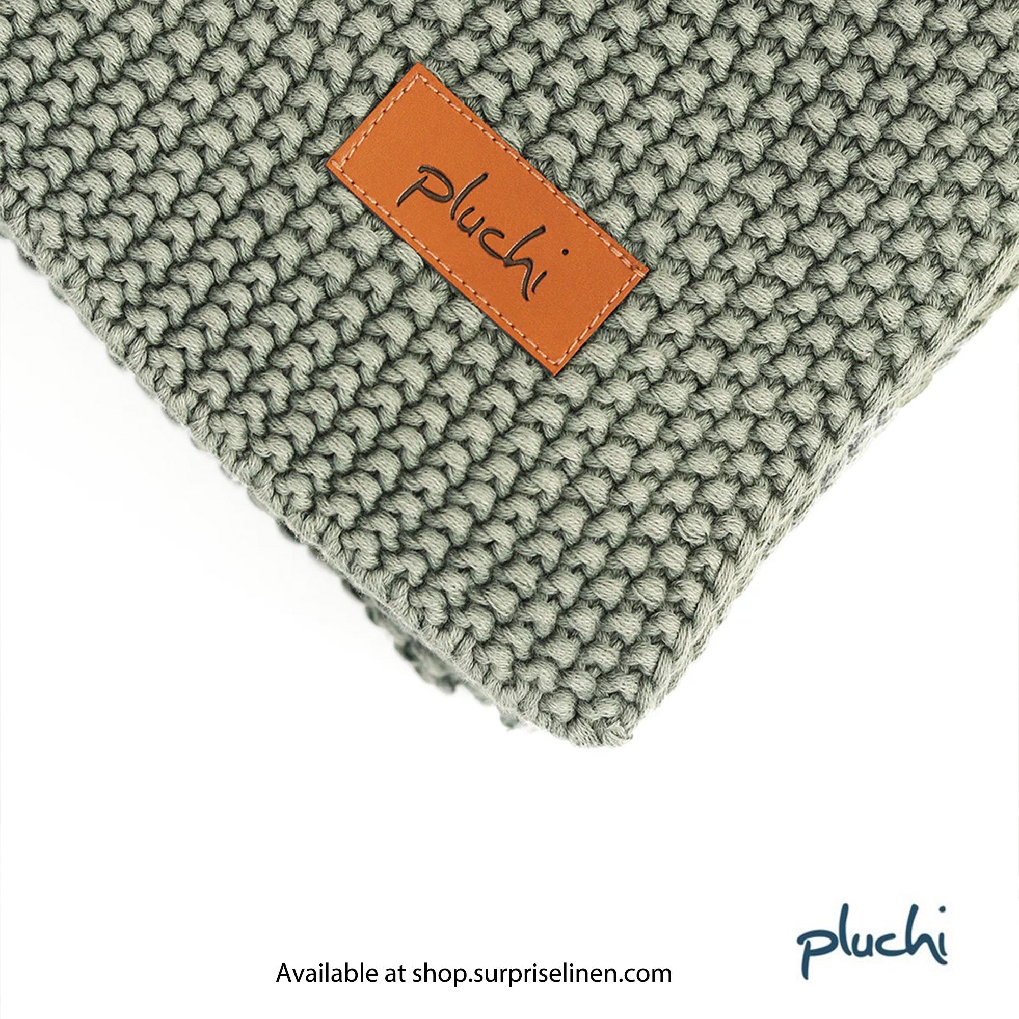 Pluchi - Knitted Purl Cotton Knitted Throw /Blanket For Round The Year Use (Ryegrass)