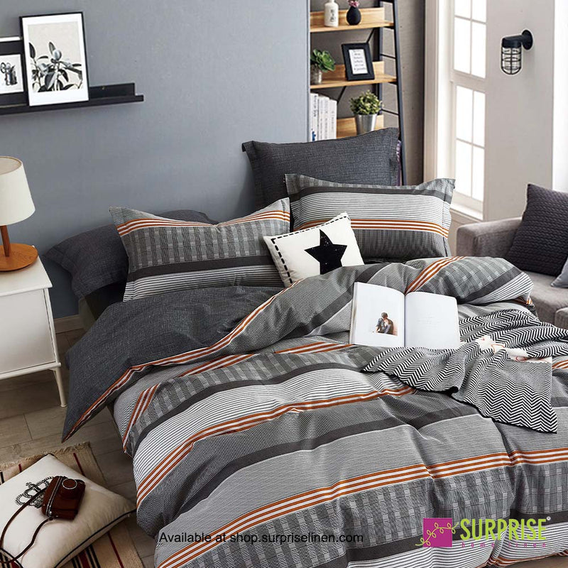 New Elan Collection by Surprise Home - Super King Size 3 Pcs Bedsheet Set (Space Grey)