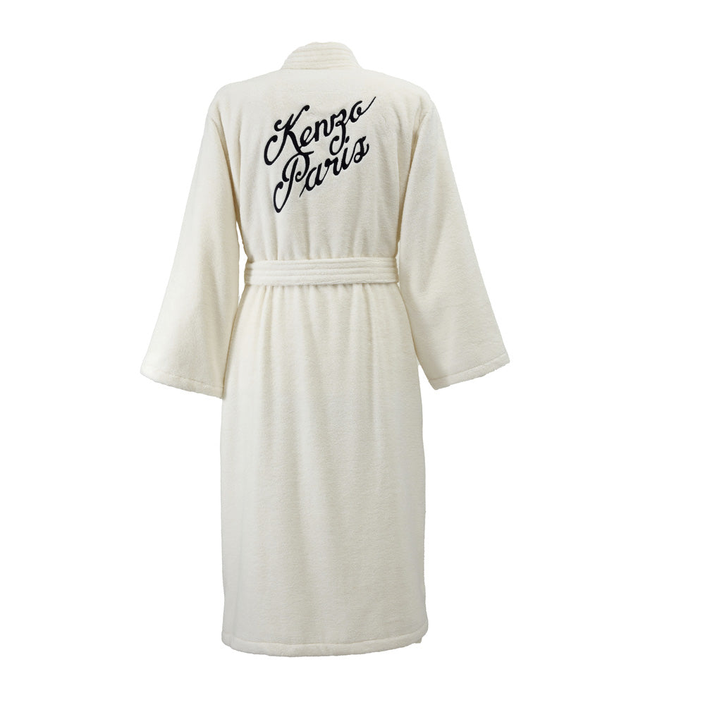 Kenzo - K Varisity Bathrobes / Kimonos in 420 GSM 100% Organic Cotton Bathrobe (Ecru)