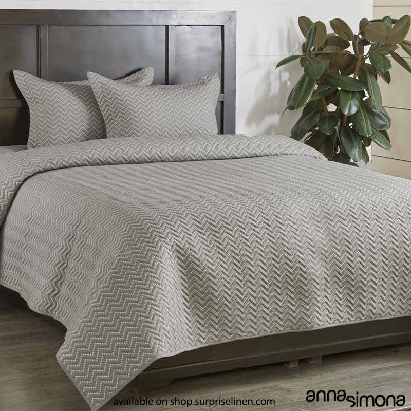 Anna Simona - Rouge 3 Pcs Viscose Linen Bed Cover Set (Grey)